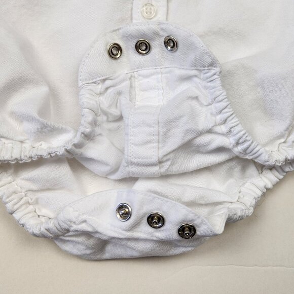 Janie and Jack Baby Train Icon Oxford Bodysuit sz 0-3 months - Picture 7 of 11